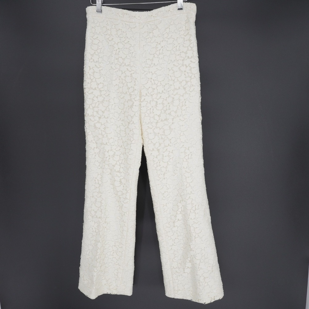 Giambattista Valli Paris Ivory Floral Lace Wide Leg Pants Italy Womens IT38 USXS - Picture 14 of 15